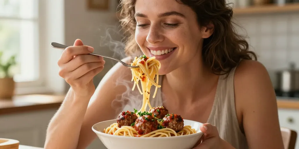 spaghettis aux boulettes de viande